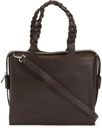 TJ Maxx - Leather Triple Compartment Braided Handles Satchel - Lyst