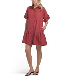 TJ Maxx - Drop Waist Shirt Mini Dress For Cotton - Lyst