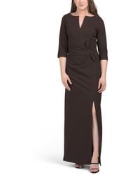 TJ Maxx - Three-Quarter Sleeve Gown With Leg Slit For Spandex/Polyester - Lyst