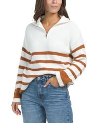 TJ Maxx - Tifton Striped Half Zip Up Sweater, Nylon/Acrylic - Lyst