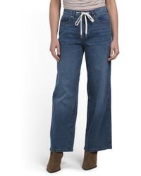 TJ Maxx - Semi High Rise Wide Leg Shoe String Tie Waist Jeans For Spandex/Cotton/Polyester - Lyst