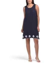 TJ Maxx - Linen Blend Embroidered Shell Mini Dress For Linen/Rayon - Lyst