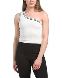 TJ Maxx - One Shoulder Ribbed Tank Top For Nylon/Spandex - Lyst