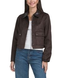 TJ Maxx - Faux Suede Jacket With Contrast Combo Collar For Spandex/Polyester/Leather - Lyst