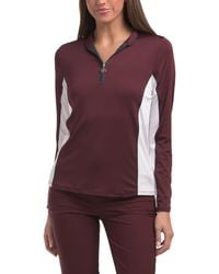 TJ Maxx - Upf 50 Long Sleeve Contrast Mock Neck Quarter Zip Jacket For Spandex/Polyester - Lyst