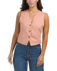 TJ Maxx - Linen Blend Button Front Vest For Polyester/Linen/Viscose - Lyst