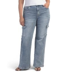 TJ Maxx - Plus High Rise Wide Leg Cargo Jeans For Spandex/Cotton/Polyester - Lyst