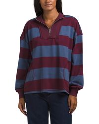 TJ Maxx - Half Zip Striped Knit Sweatshirt For Cotton/Polyester - Lyst