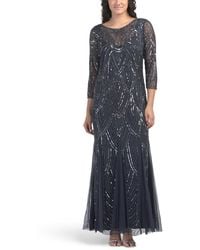 TJ Maxx - Long Sleeve Beaded Gown For Polyester - Lyst