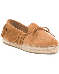 TJ Maxx - Suede Fringed Espadrille Boat Shoes For Leather/Suede - Lyst