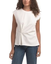TJ Maxx - Scuba Ponte Cap Sleeve Crew Neck Top For Spandex/Cotton/Polyester - Lyst