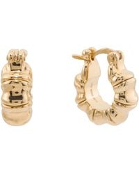 TJ Maxx - 14Kt Electroform Ribbed Wide Hoop Earrings - Lyst