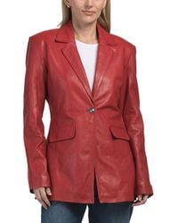 TJ Maxx - Leather Martina Blazer For Nylon/Polyester/Leather - Lyst