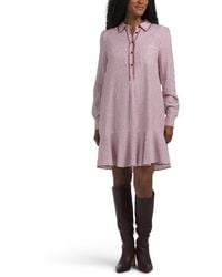 TJ Maxx - Linen Blend Long Sleeve Collared Half Placket Mini Dress For Linen/Viscose - Lyst