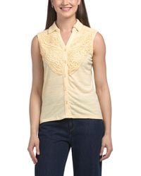TJ Maxx - Petite Button Front Sleeveless Shirt For Spandex/Polyester/Rayon - Lyst