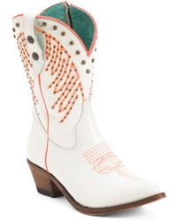 TJ Maxx - Leather Fluorescent Embroidered Snip Toe Western Boots For - Lyst