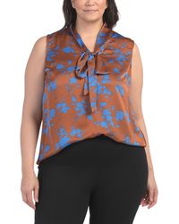 TJ Maxx - Plus Tie Neck Blouse For Polyester - Lyst