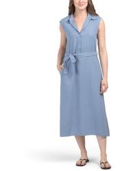 TJ Maxx - Linen Blend Sleeveless Shirt Dress For Linen/Viscose - Lyst