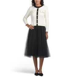 TJ Maxx - Long Sleeve Sweater Dress With Tulle Skirt For Spandex/Polyester - Lyst