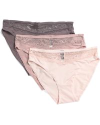 TJ Maxx - 3Pk Seamless Lace Bikini Panties For Nylon/Spandex/Polyester - Lyst