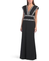 TJ Maxx - V-Neck Floral Embroidered Gown For Spandex/Polyester/Viscose - Lyst