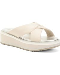 TJ Maxx - Grace Cross Band Leather Slide Sandals For - Lyst