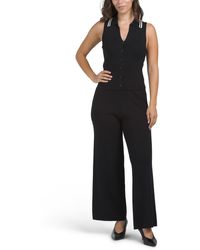 TJ Maxx - 2Pc Tipped Rib Johnny Collar Vest With Pants Set For Nylon/Rayon - Lyst