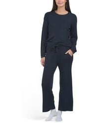 TJ Maxx - Gemma Ribbed Top And Wide Leg Cropped Pants Set, Nylon/Polyester/Acrylic - Lyst