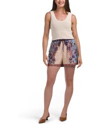 TJ Maxx - 2Pc Sweater Top And Satin Printed Shorts Set For Nylon/Polyester/Viscose - Lyst