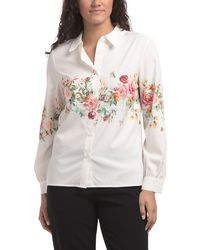 TJ Maxx - Floral Button Front Blouse For Polyester - Lyst