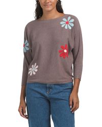 TJ Maxx - Floral Embroidered Pull Over Sweater, Nylon/Polyester/Rayon - Lyst