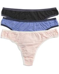 TJ Maxx - 3Pk Movecalm Natural Rise Thong Panties For Nylon/Spandex/Cotton - Lyst