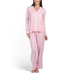 TJ Maxx - 2Pc Cat Print Long Sleeve Top And Pants Pajama Set For Spandex/Polyester - Lyst