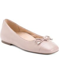 TJ Maxx - Leather Klara Comfort Ballerina Flats With Bow For - Lyst