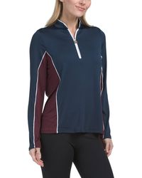 TJ Maxx - Upf 50 Long Sleeve Contrast Mock Neck Quarter Zip Jacket For Spandex/Polyester - Lyst