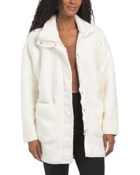 TJ Maxx - Sherpa Arctic Avenue Funnel Neck Button Down Jacket For Polyester - Lyst