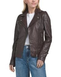 TJ Maxx - Leather Biker Jacket For Polyester/Leather - Lyst