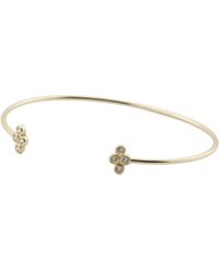 TJ Maxx - 14Kt Plated Cubic Zirconia Clover Open Bangle Bracelet - Lyst