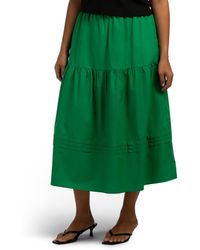 TJ Maxx - Tiered Poplin Maxi Skirt For Cotton - Lyst
