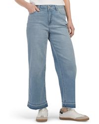 TJ Maxx - High Waist Recycle Released Hem Wide Leg Ankle Jeans For Spandex/Cotton/Polyester - Lyst