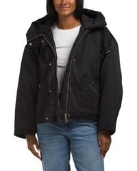 TJ Maxx - Cropped Padded Hooded Jacket With 2 Patch Pockets, Nylon/Polyester - Lyst