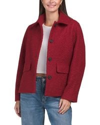 TJ Maxx - Button Front Boucle Coat, Polyester - Lyst