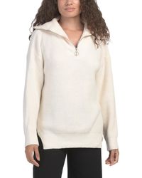 TJ Maxx - Zip Up Lace Detail Sweater, Nylon/Polyester/Acrylic - Lyst