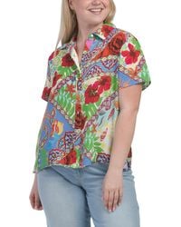TJ Maxx - Short Sleeve Printed Blouse For Polyester - Lyst
