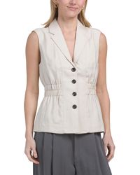 TJ Maxx - Button Front Vest For Polyester/Linen/Viscose - Lyst