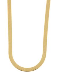 Tj Maxx Made In Italy 14k Gold Herringbone 040 Gauge Chain Necklace - Metallic