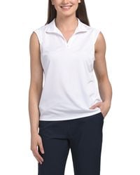 TJ Maxx - Upf 50 Solid Pique Mock Neck Cap Sleeve Top For Spandex/Polyester - Lyst