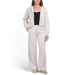 TJ Maxx - 2Pc Lux Sueded Fleece Wide Leg Pants And Zip Up Jacket Set, Cotton/Polyester - Lyst