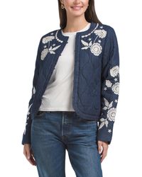 TJ Maxx - Floral Embroidered Quilted Jacket, Cotton/Polyester - Lyst
