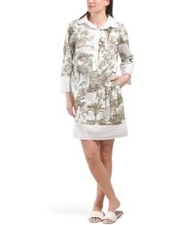 TJ Maxx - Palm Print Mini Shirt Dress For Cotton - Lyst